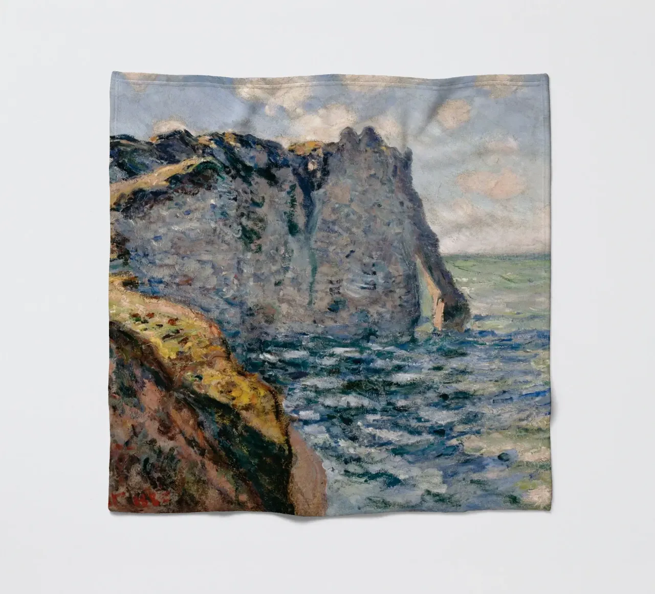 Claude Monet - La falesia di Aval, Etrétat coperta in pile da Timeless Artworks