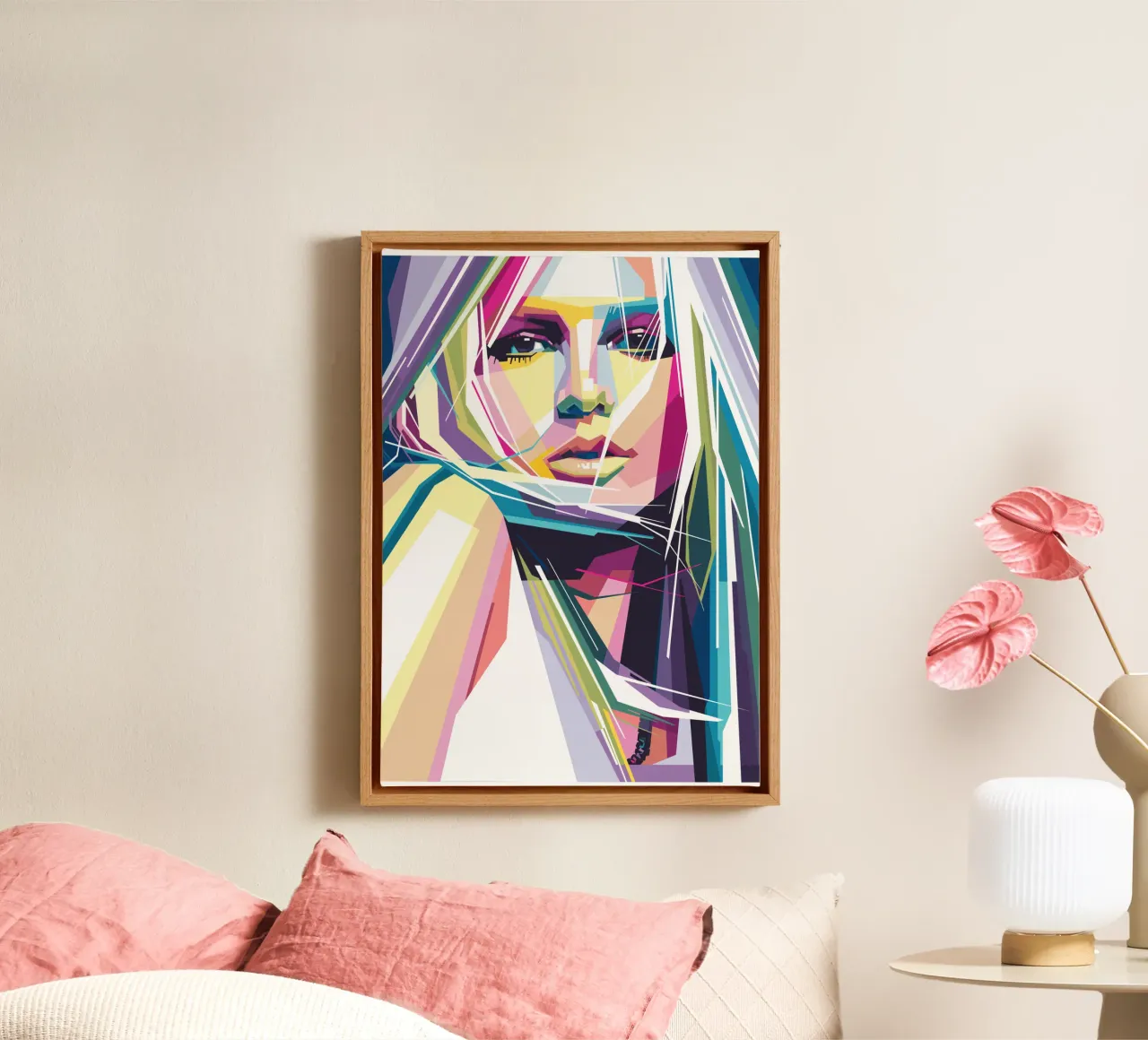 Prinzessin des Pop Leinwand mit Schattenfugenrahmen von Alkahfsmart