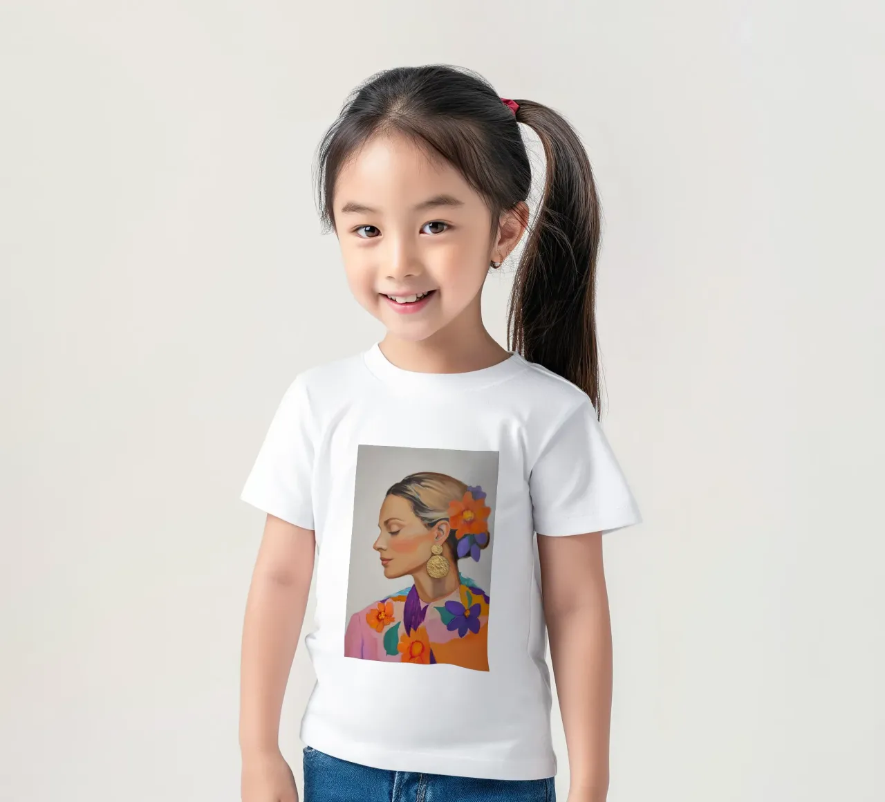 Women's portrait in the gold rush kids t-shirt by Carinaprint