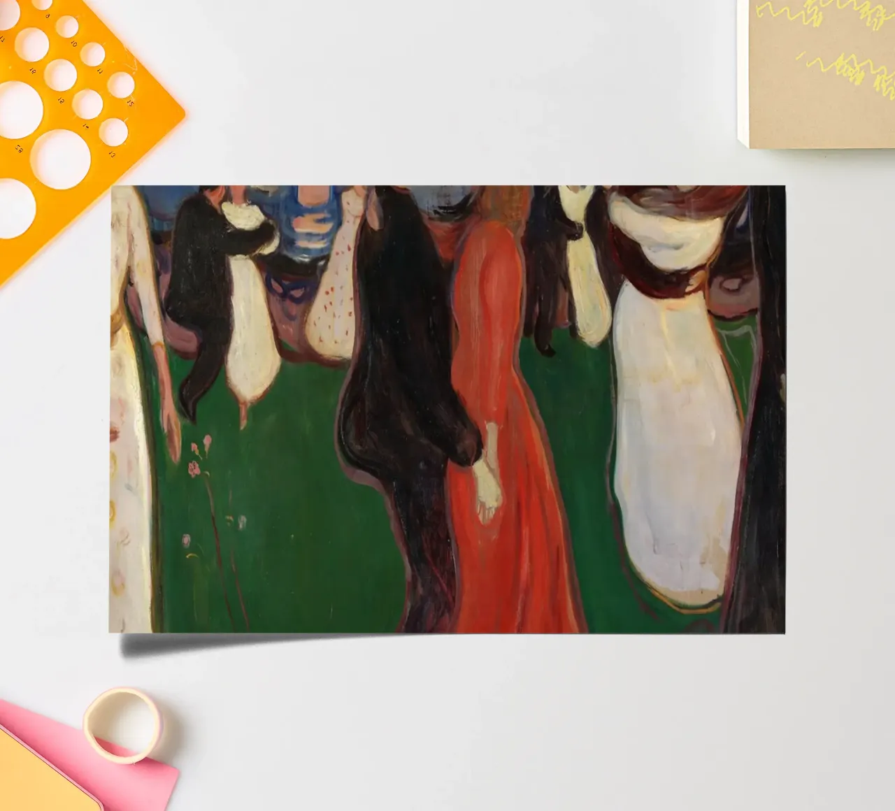Edvard Munch - Der Tanz des Lebens Stickerbogen von Timeless Artworks