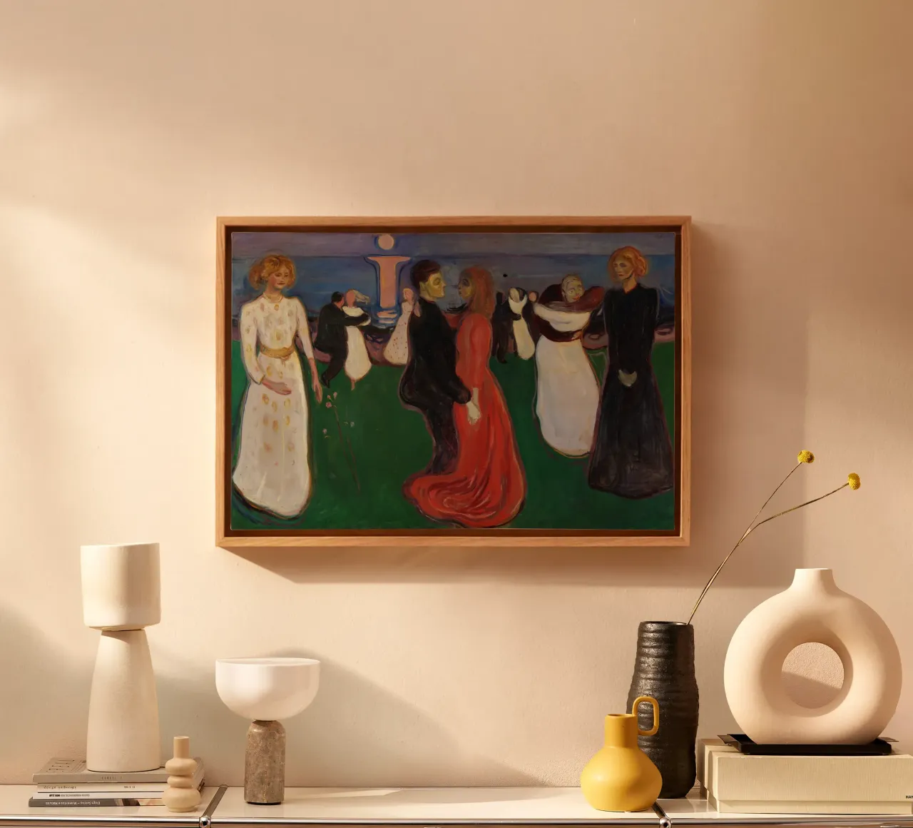 Edvard Munch - De dans van het leven canvas met Baklijst van Timeless Artworks