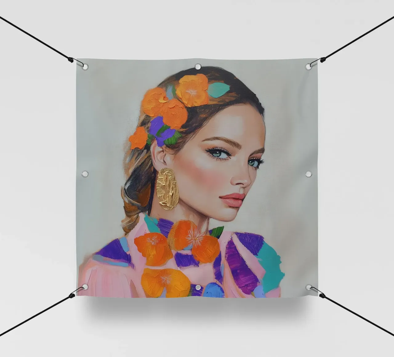 Bellezza femminile d'oro telo in pvc da Carinaprint