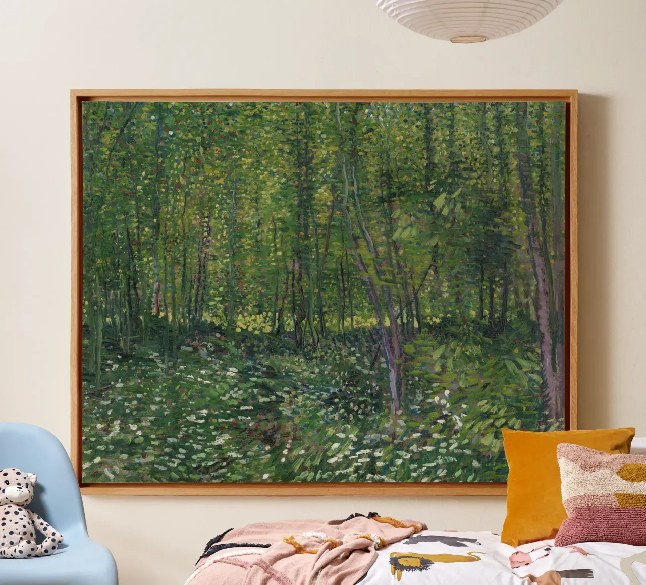 Vincent van Gogh - Alberi e sottobosco tela con Cornice a cassetta da Timeless Artworks