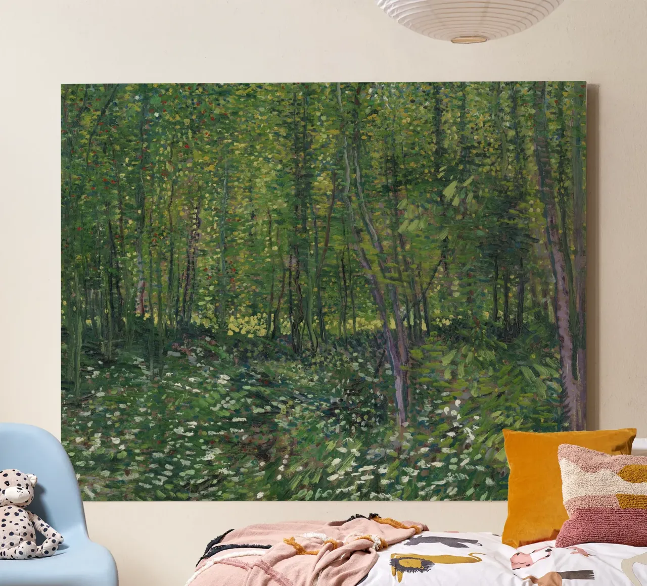 Vincent van Gogh - Alberi e sottobosco tela con Cornice a cassetta da Timeless Artworks