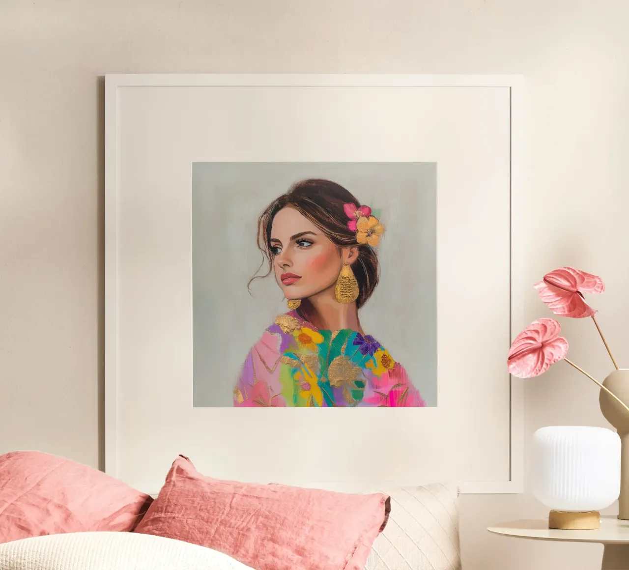Luise Eleganza femminile poster con telaio in alluminio da Carinaprint