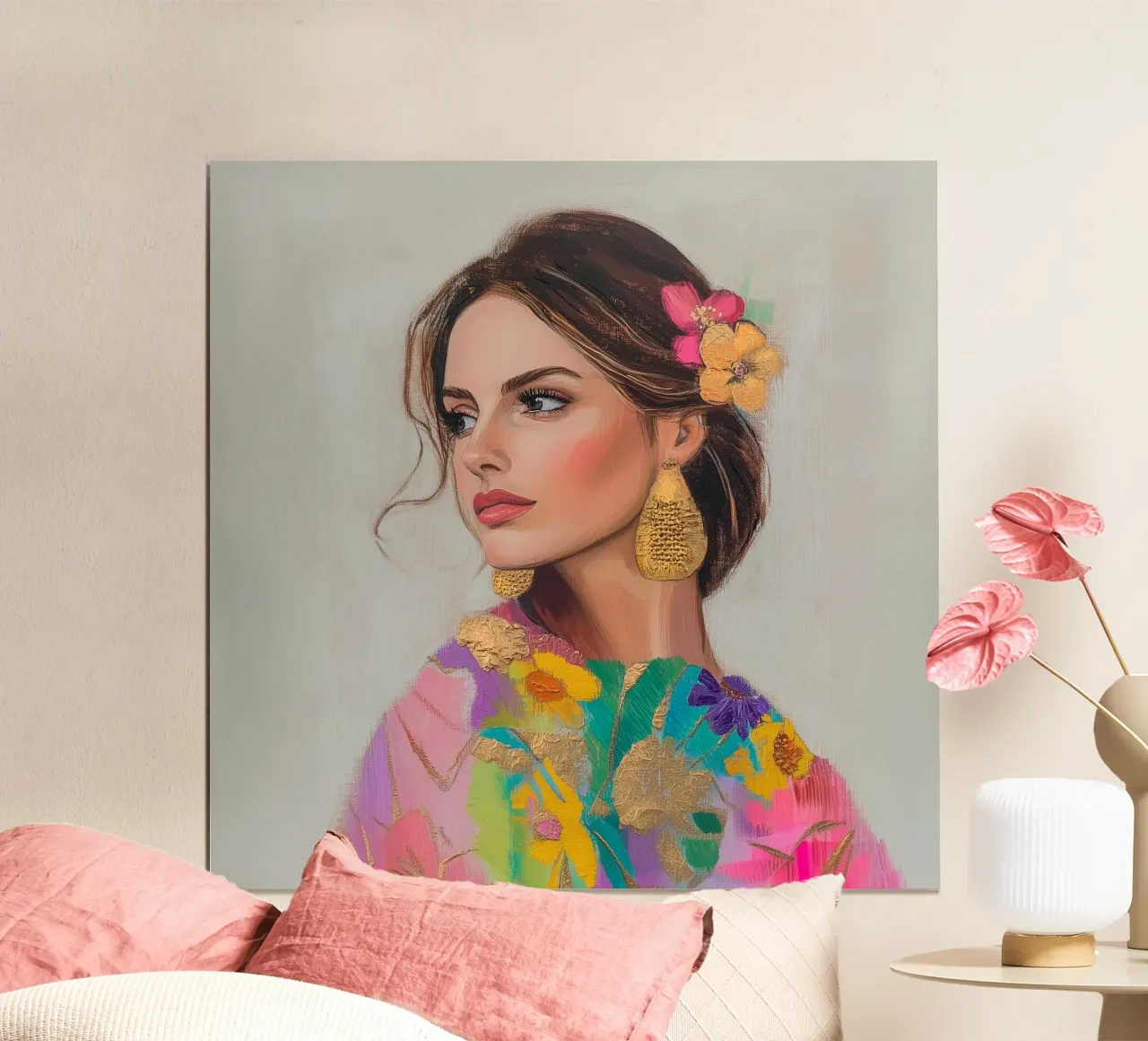 Luise Eleganza femminile poster con telaio in alluminio da Carinaprint