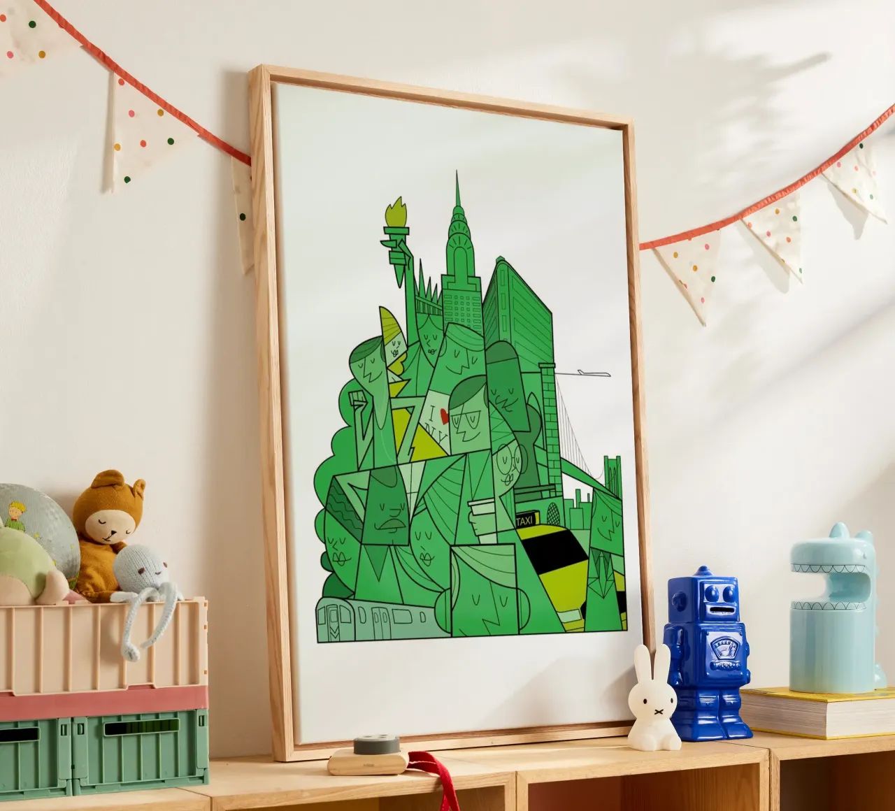 New York canvas met Baklijst van Ale Giorgini