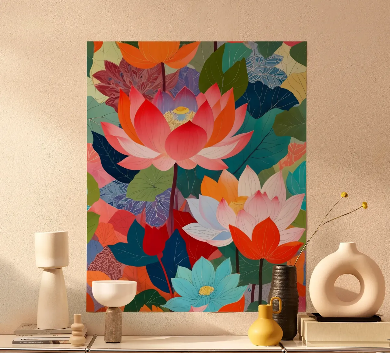 Il Giardino del Loto Incantato poster con telaio in plastica da 83oranges