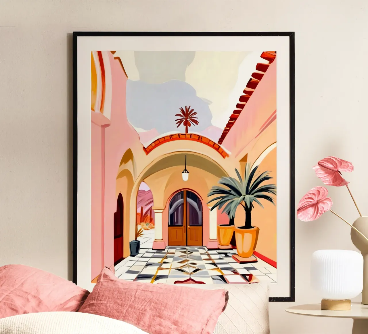 Cortile turco poster con telaio in plastica da 83oranges