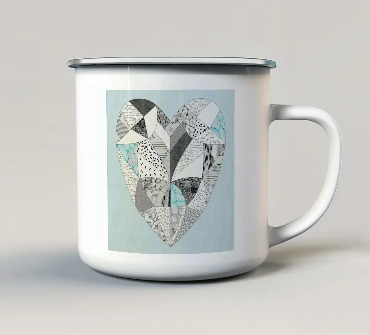 Chemical reaction heart tazza in smalto da Vasare Nar