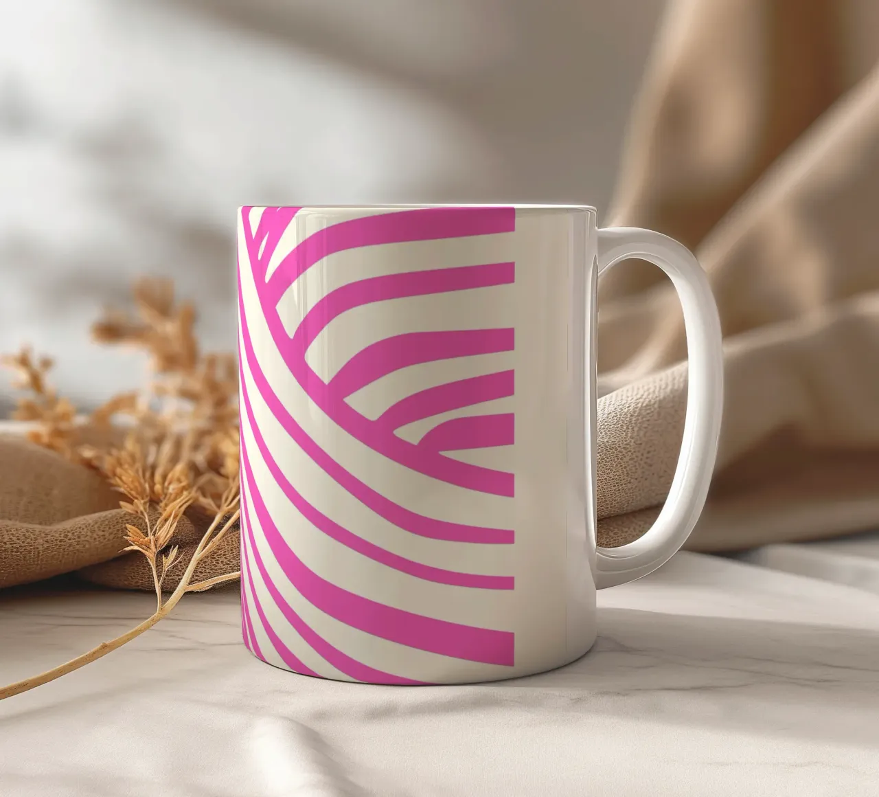 Mind-Bending Waves - Abstract Geometry ceramic mug by Studio Mooodz