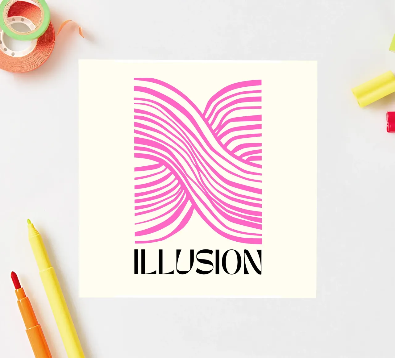 Mind-Bending Waves - Abstract Geometry sticker by Studio Mooodz