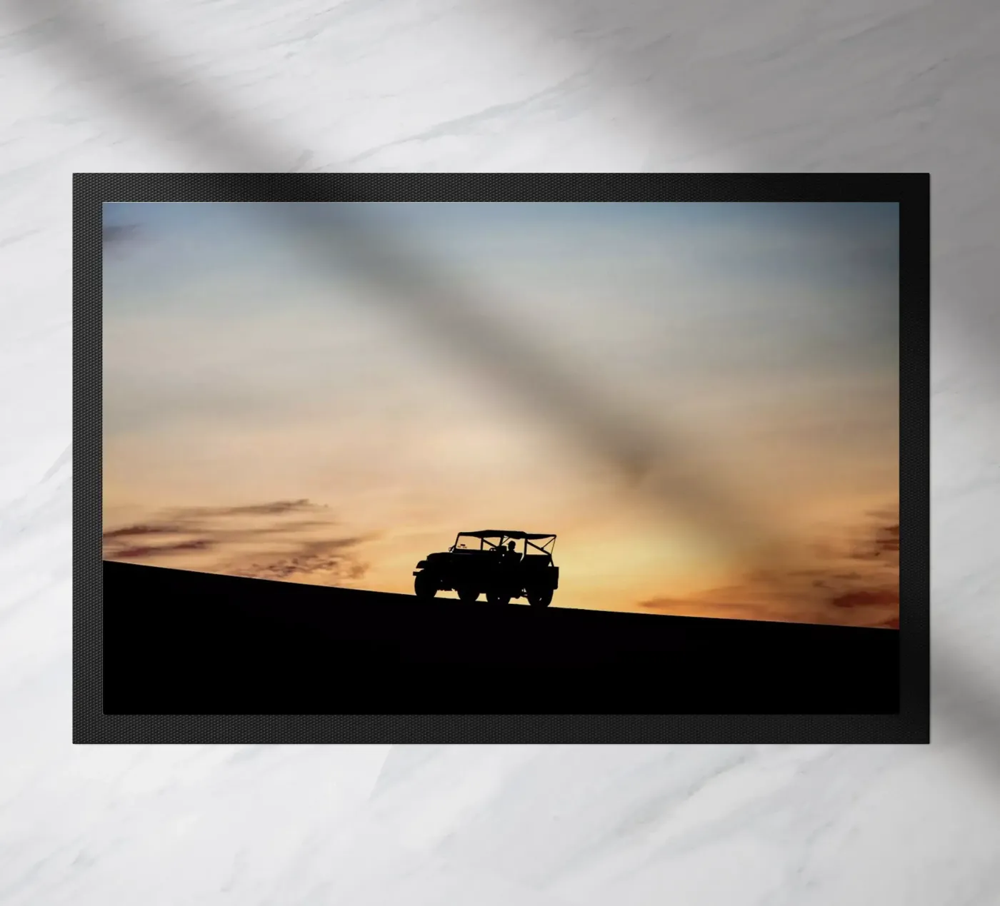 Sunset Sillhouettes doormat by Charlotte Curd