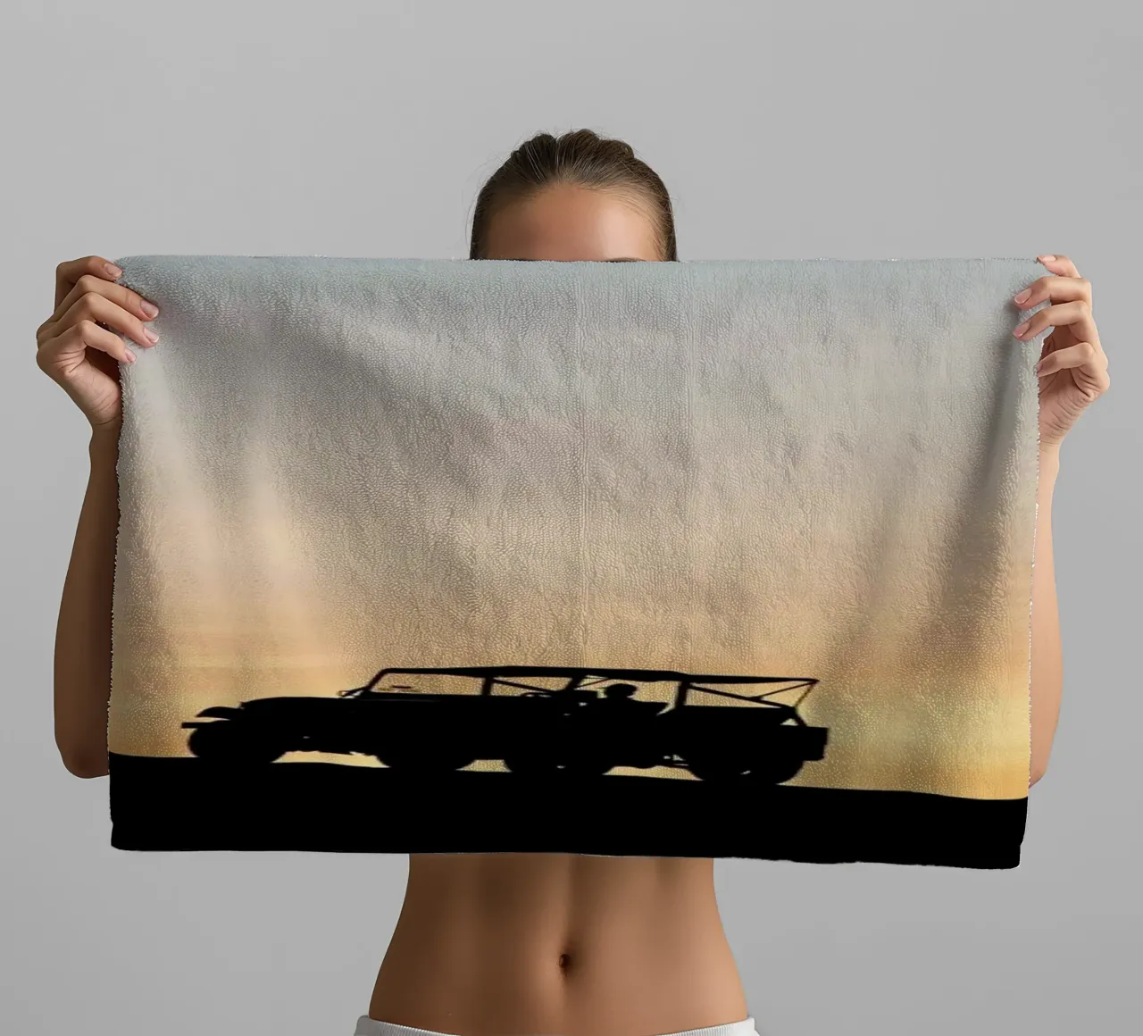 Sunset Sillhouettes asciugamano da bagno da Charlotte Curd