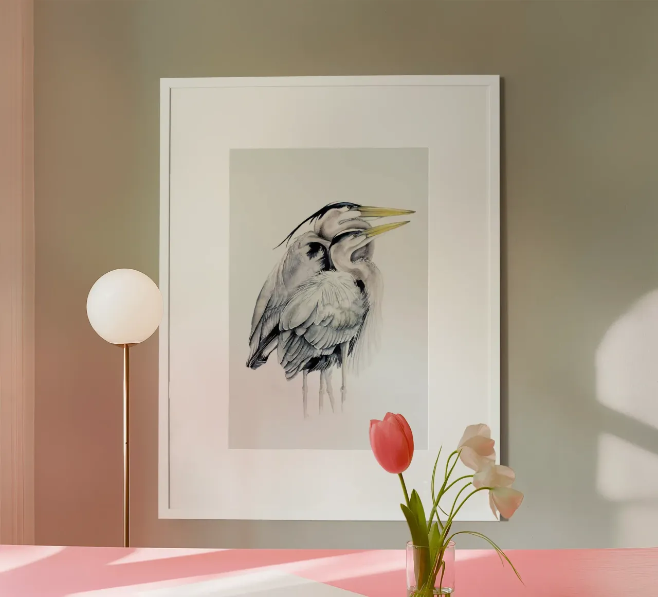 Grey Herons carta hahnemühle da Karolina Kijak