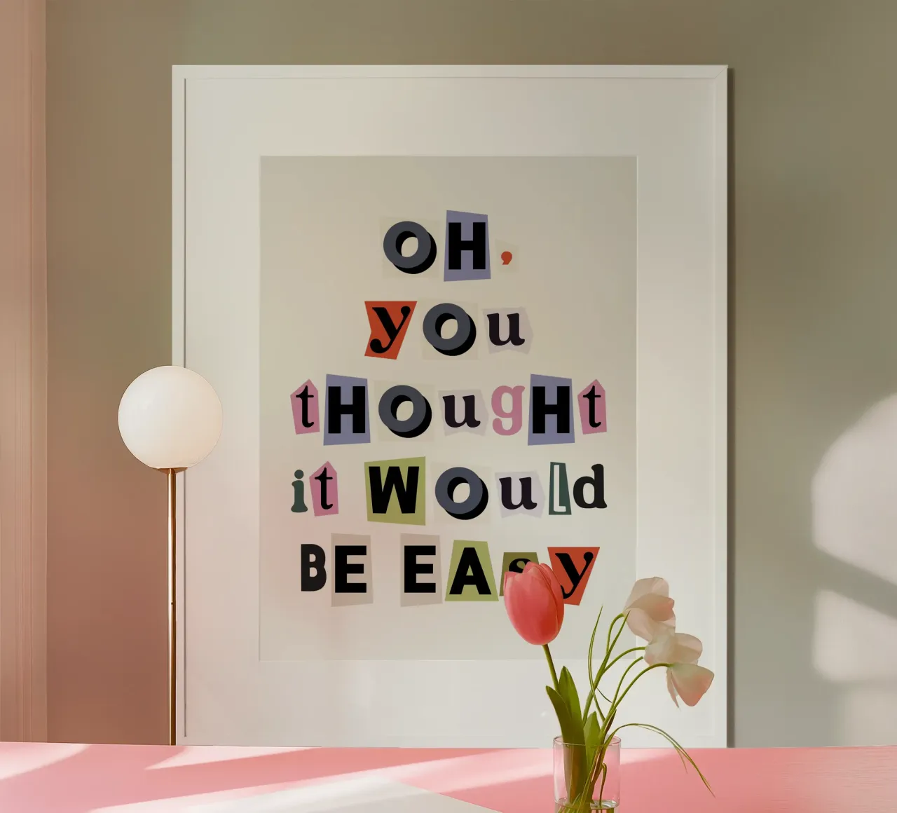 Oh, du dachtest, es wäre ein einfaches Zitat Poster mit Holzrahmen von Paigaam Studio