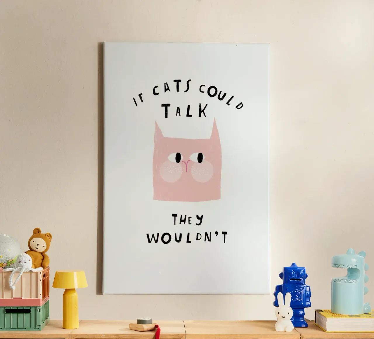 Catisfaction No. 10 tela con Cornice a cassetta da typealive