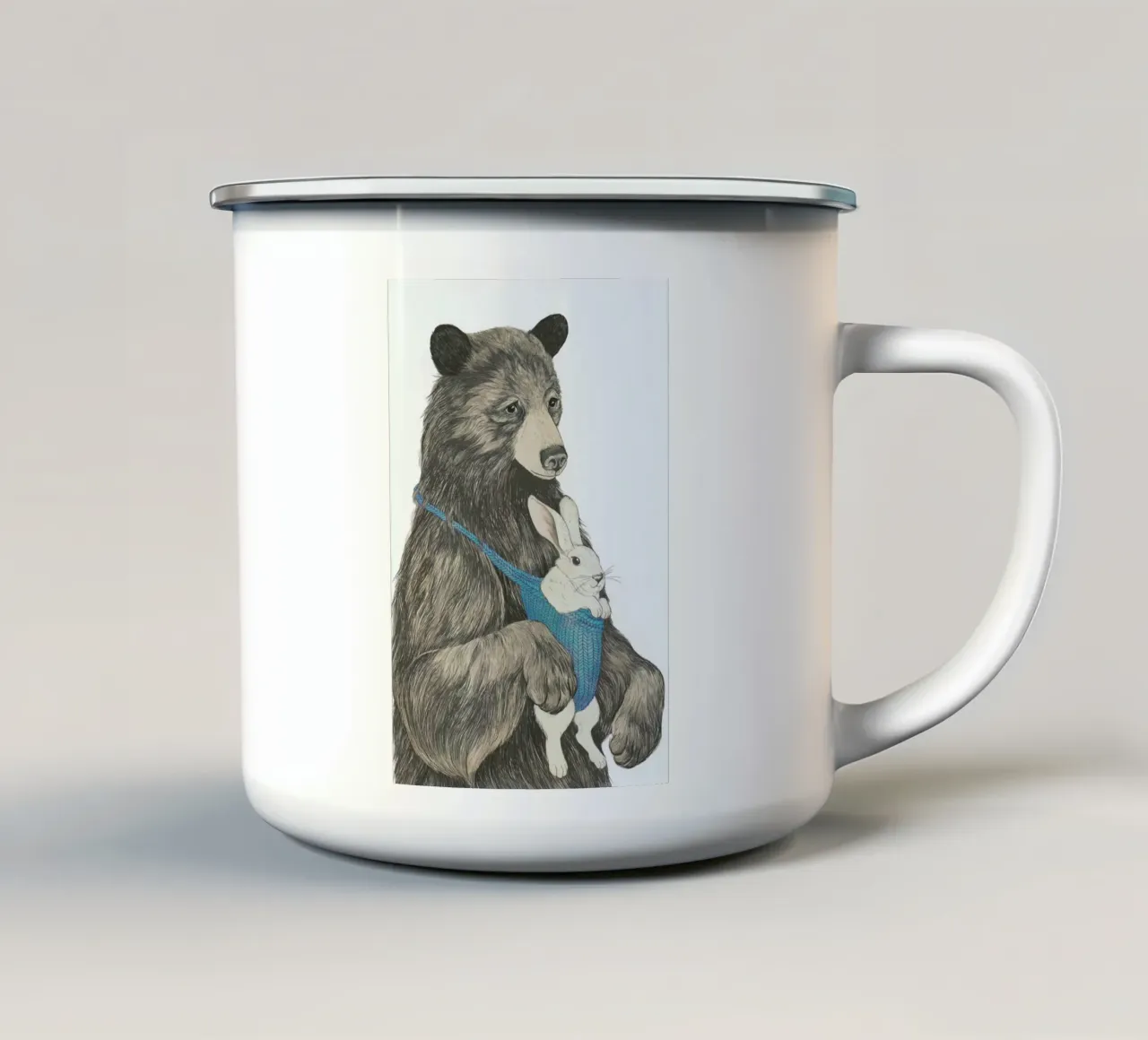Bear Au Pair tazza in smalto da Laura Graves