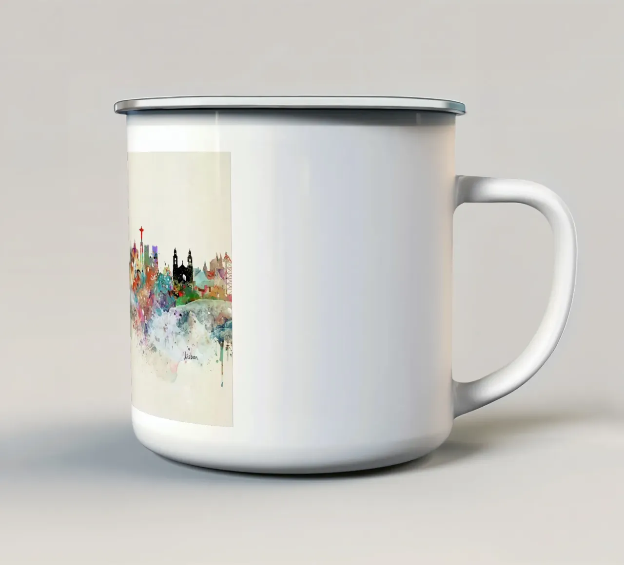 Lisbon enamel mug by Brian Buckley