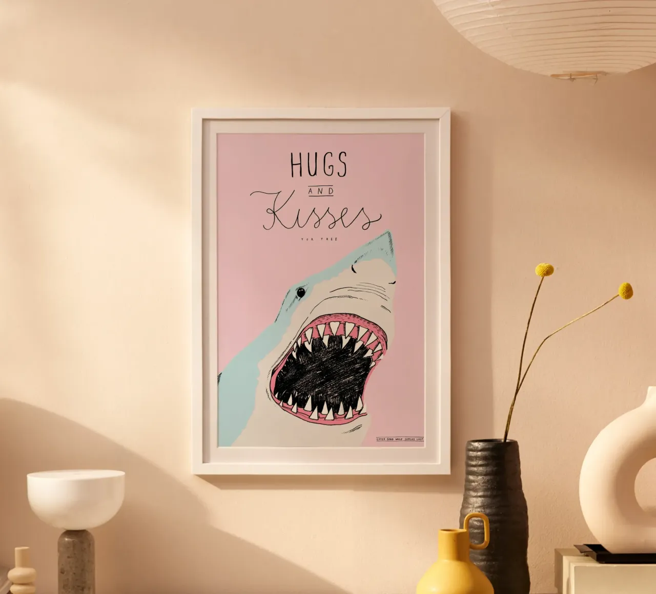 Hugs and Kisses poster con telaio in plastica da typealive