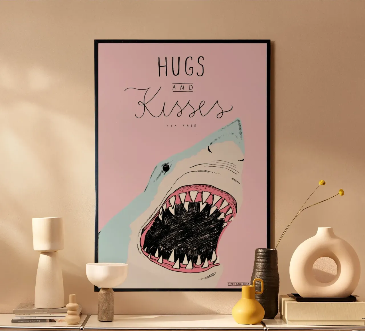 Hugs and Kisses poster con telaio in plastica da typealive