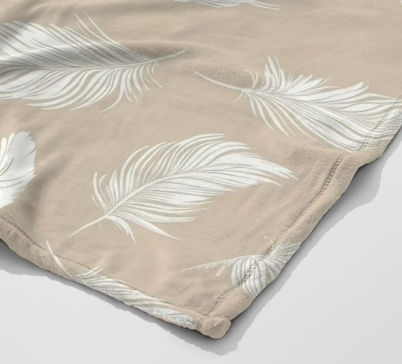 Feather-light pattern in beige fleece blanket by Autofocus