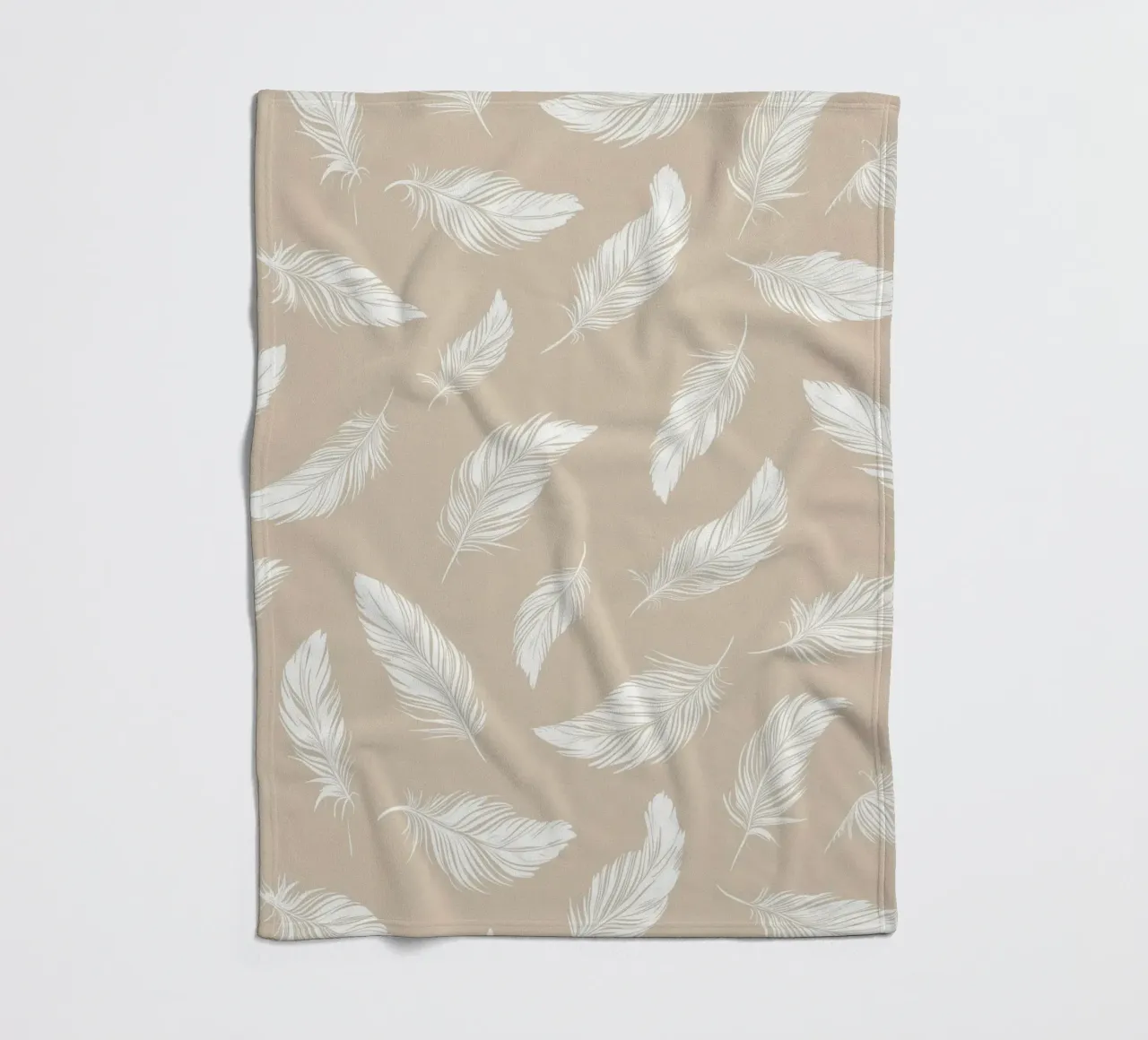 Feather-light pattern in beige fleece blanket by Autofocus