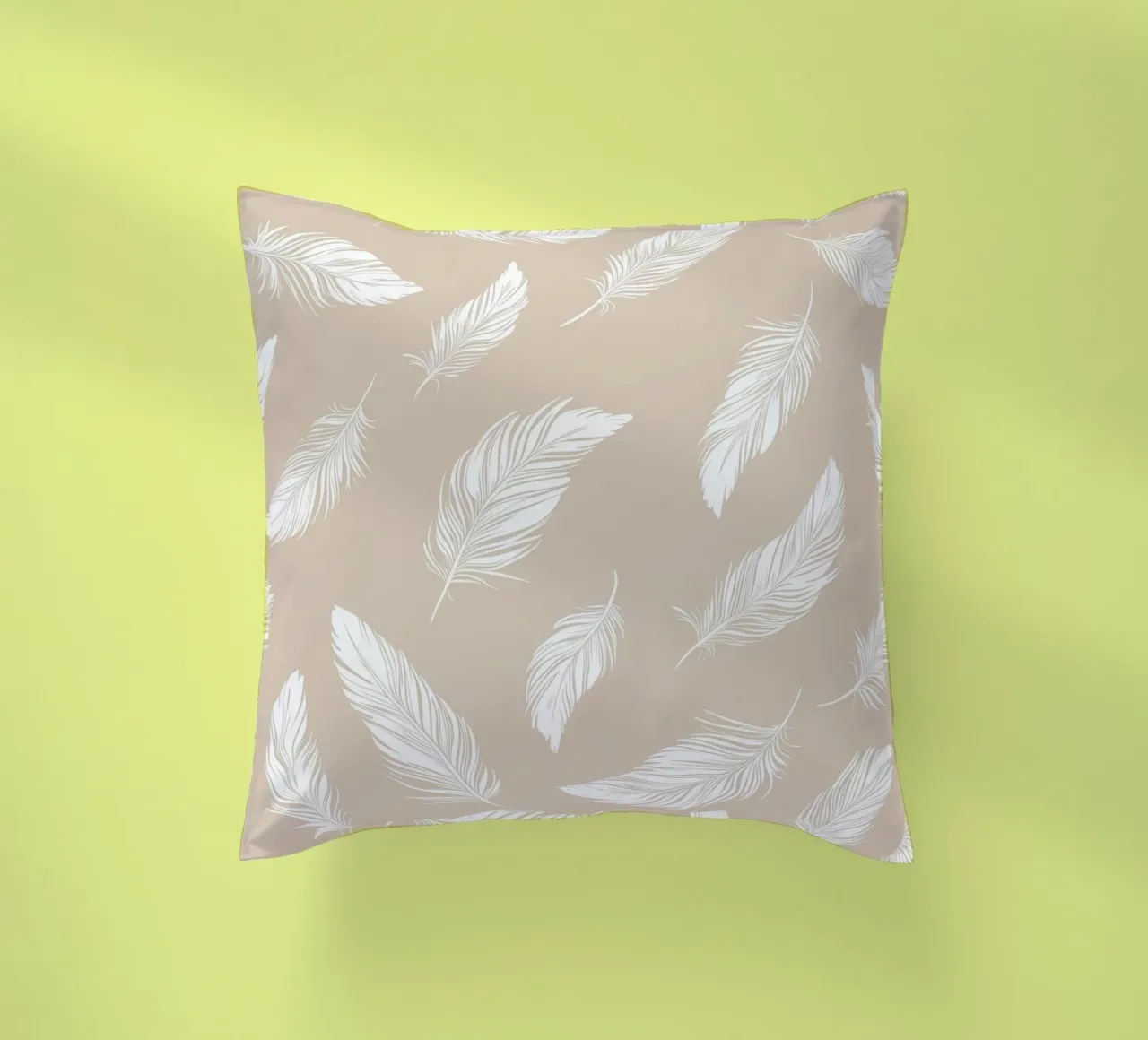 Feather-light pattern in beige decorative cushion by Autofocus