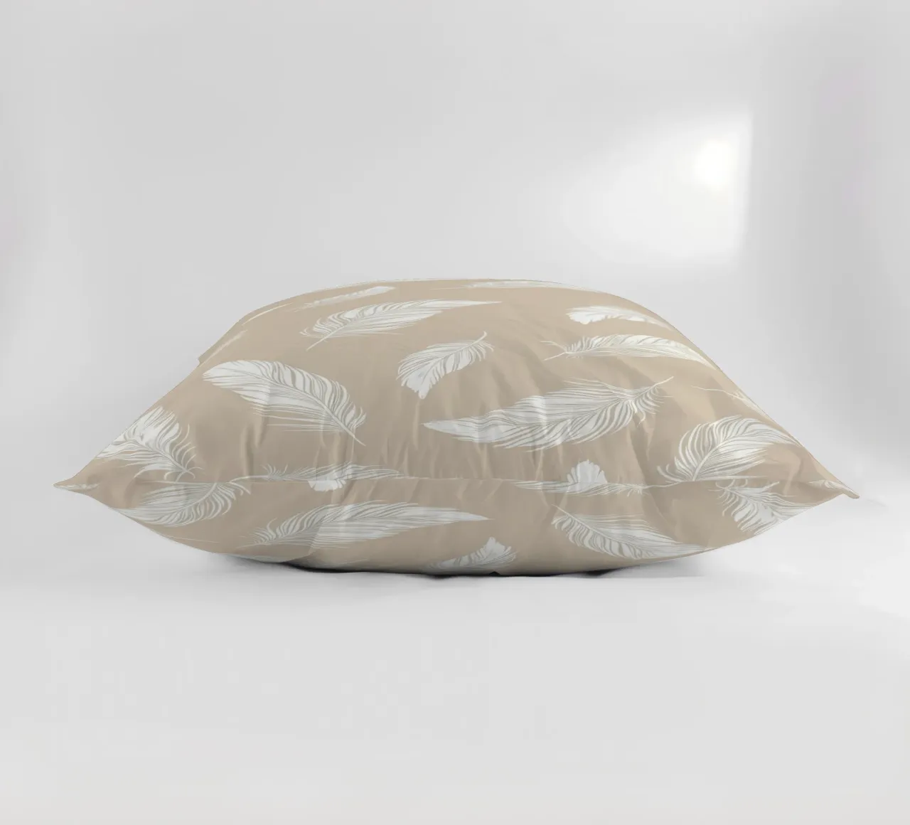 Feather-light pattern in beige decorative cushion by Autofocus