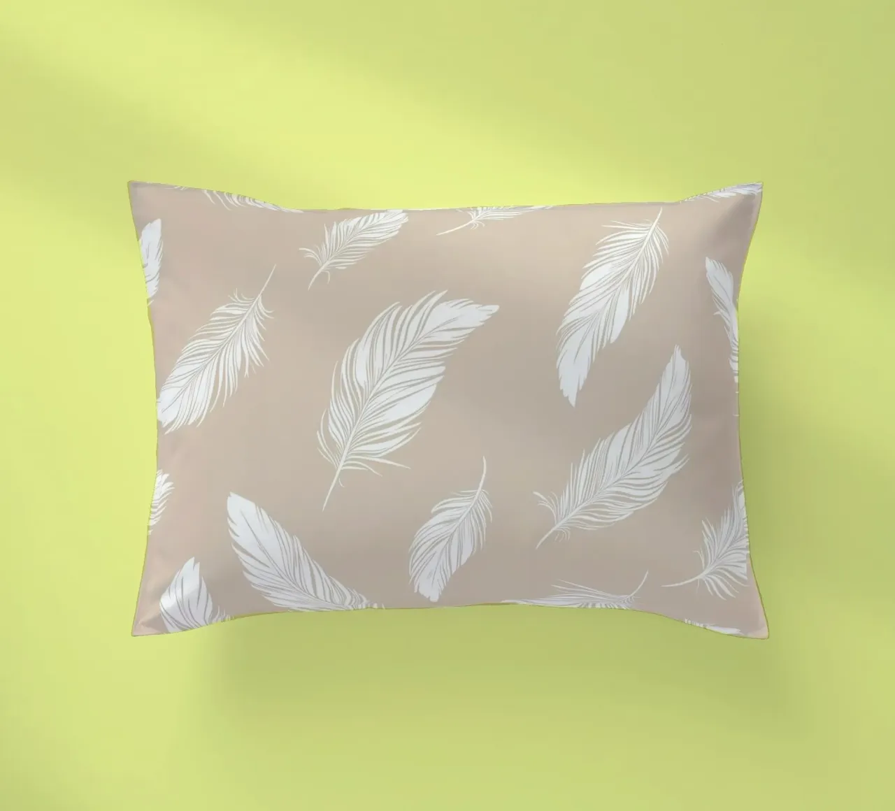 Feather-light pattern in beige decorative cushion by Autofocus