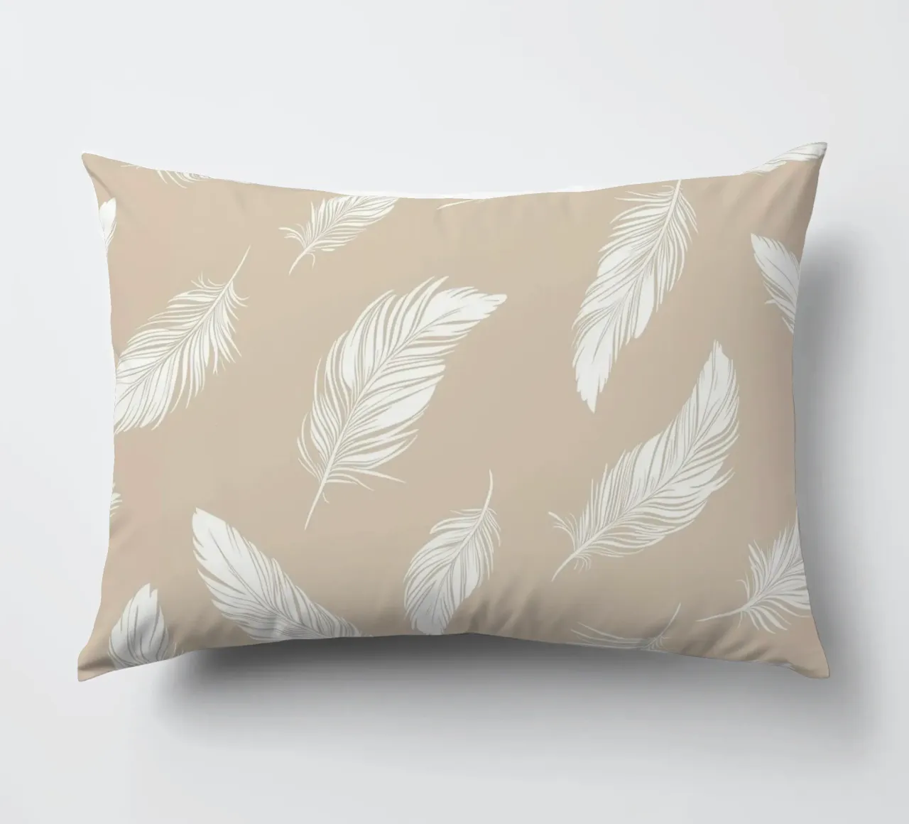 Feather-light pattern in beige decorative cushion by Autofocus
