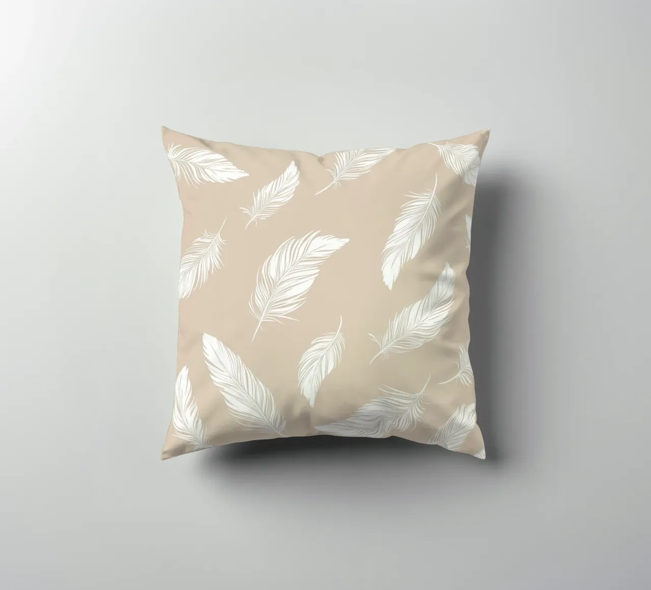 Feather-light pattern in beige decorative cushion by Autofocus