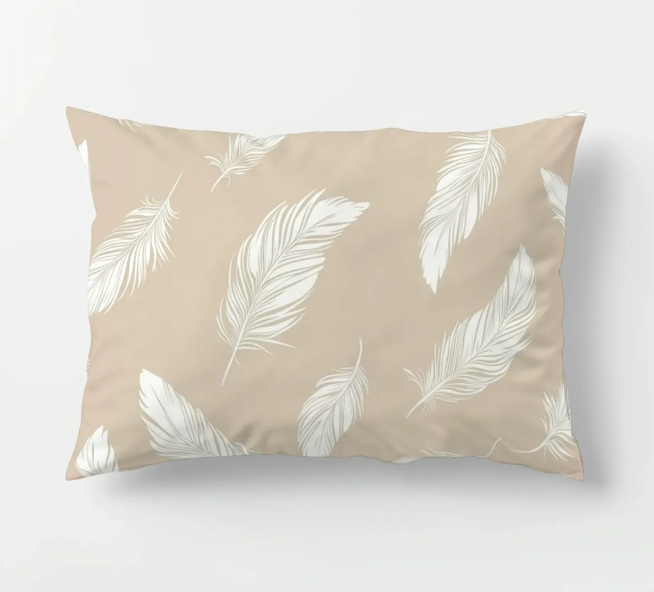 Feather-light pattern in beige decorative cushion by Autofocus