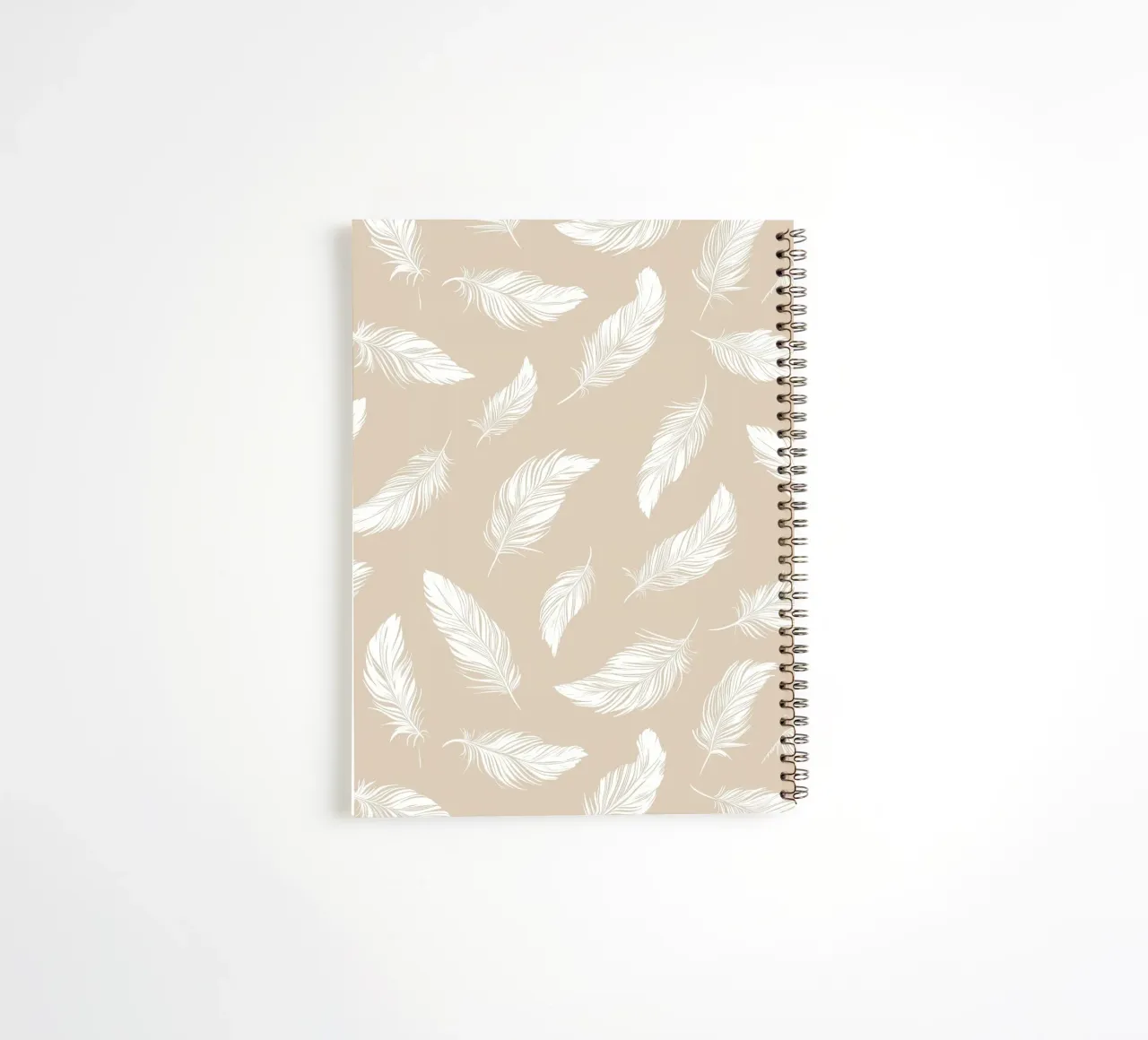 Feather-light pattern in beige spiral notebook by Autofocus