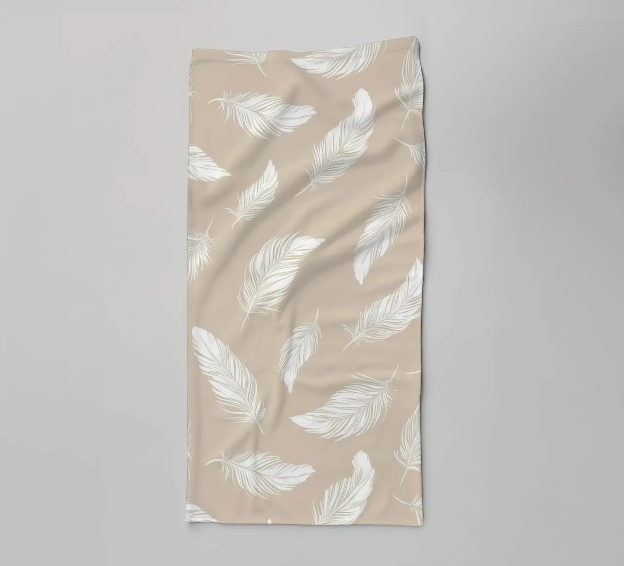 The grammar of the wind | Feather-light pattern in beige towel by Autofocus