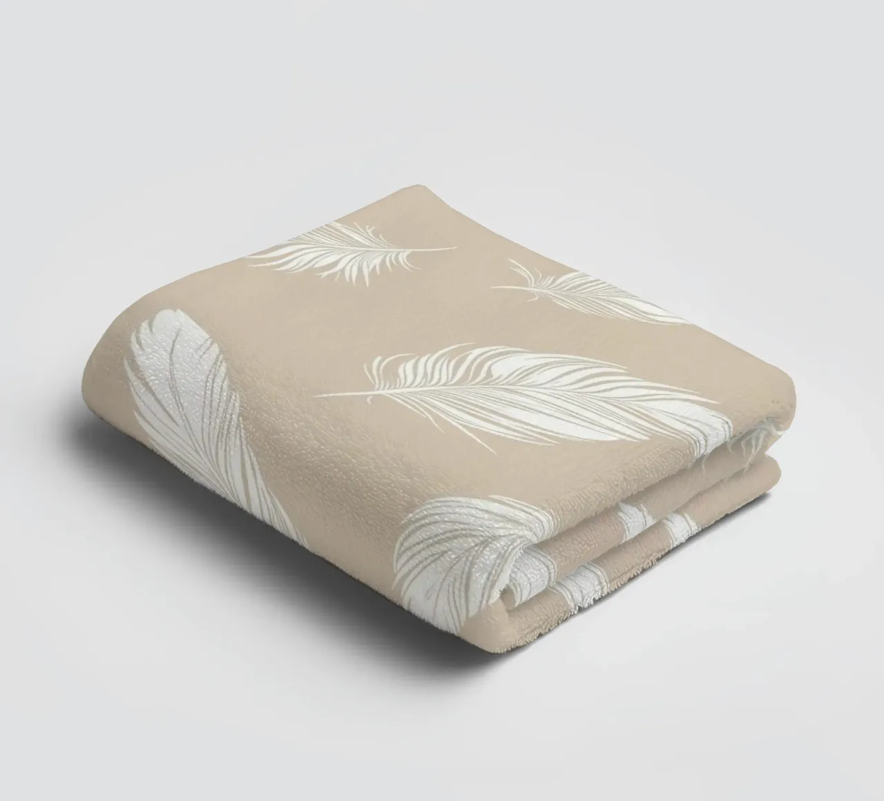 The grammar of the wind | Feather-light pattern in beige towel by Autofocus