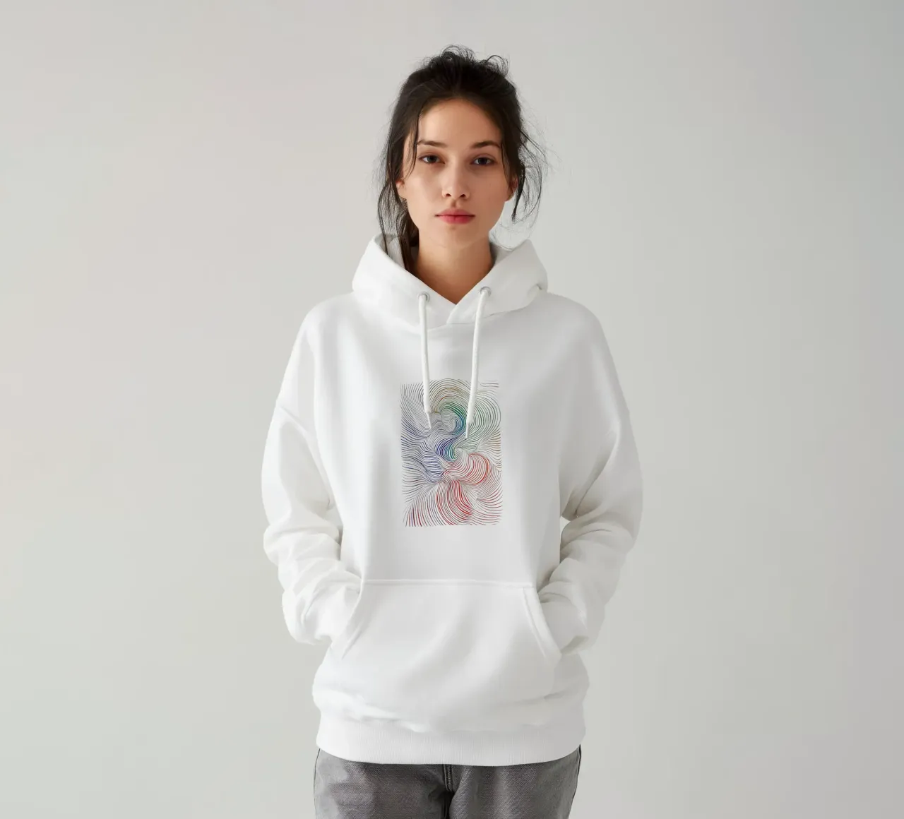 Rainbow Flow - Composizione astratta di colori felpa con cappuccio da Studio Mooodz