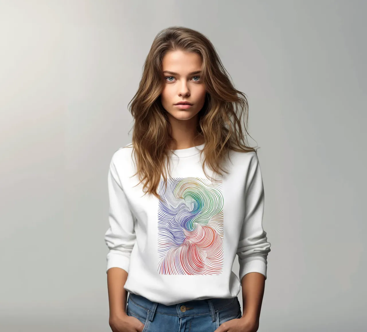 Rainbow Flow - Composizione astratta di colori felpa da Studio Mooodz