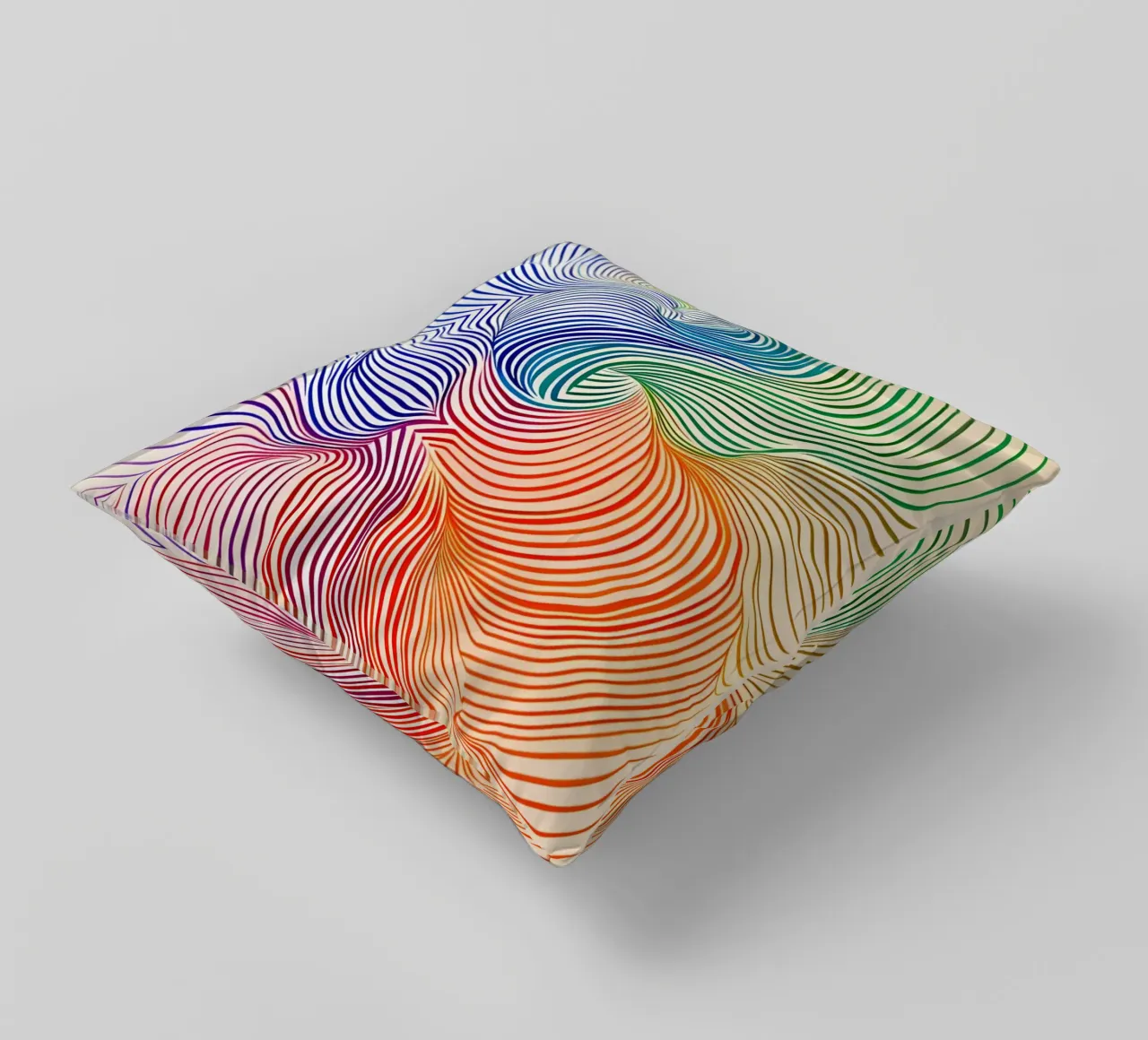 Rainbow Flow - Composizione astratta di colori cuscino da Studio Mooodz