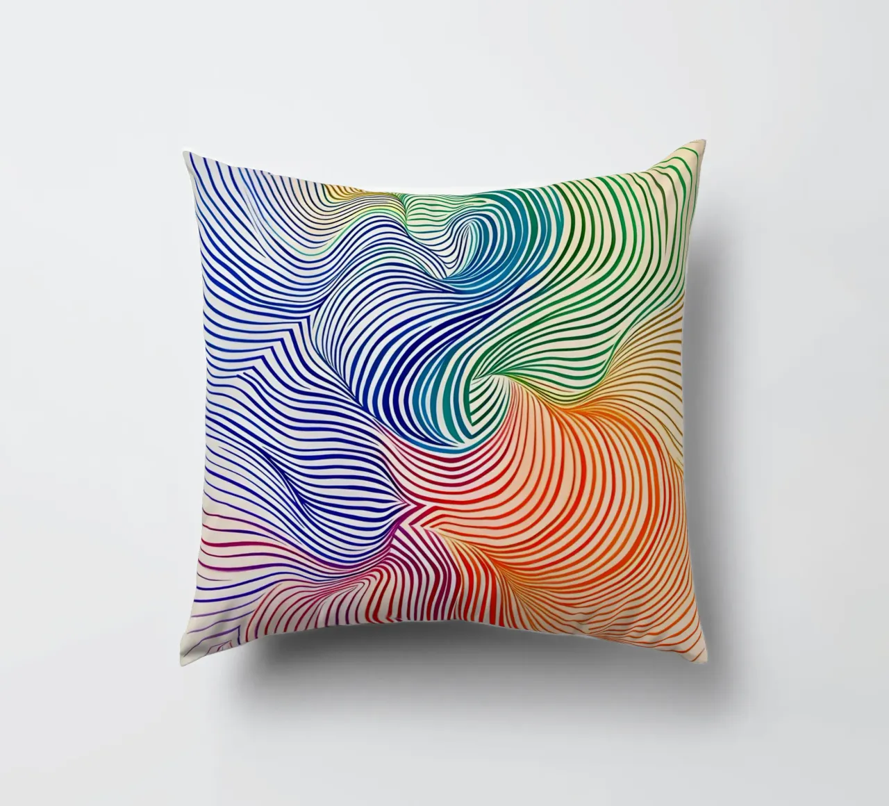 Rainbow Flow - Composizione astratta di colori cuscino da Studio Mooodz