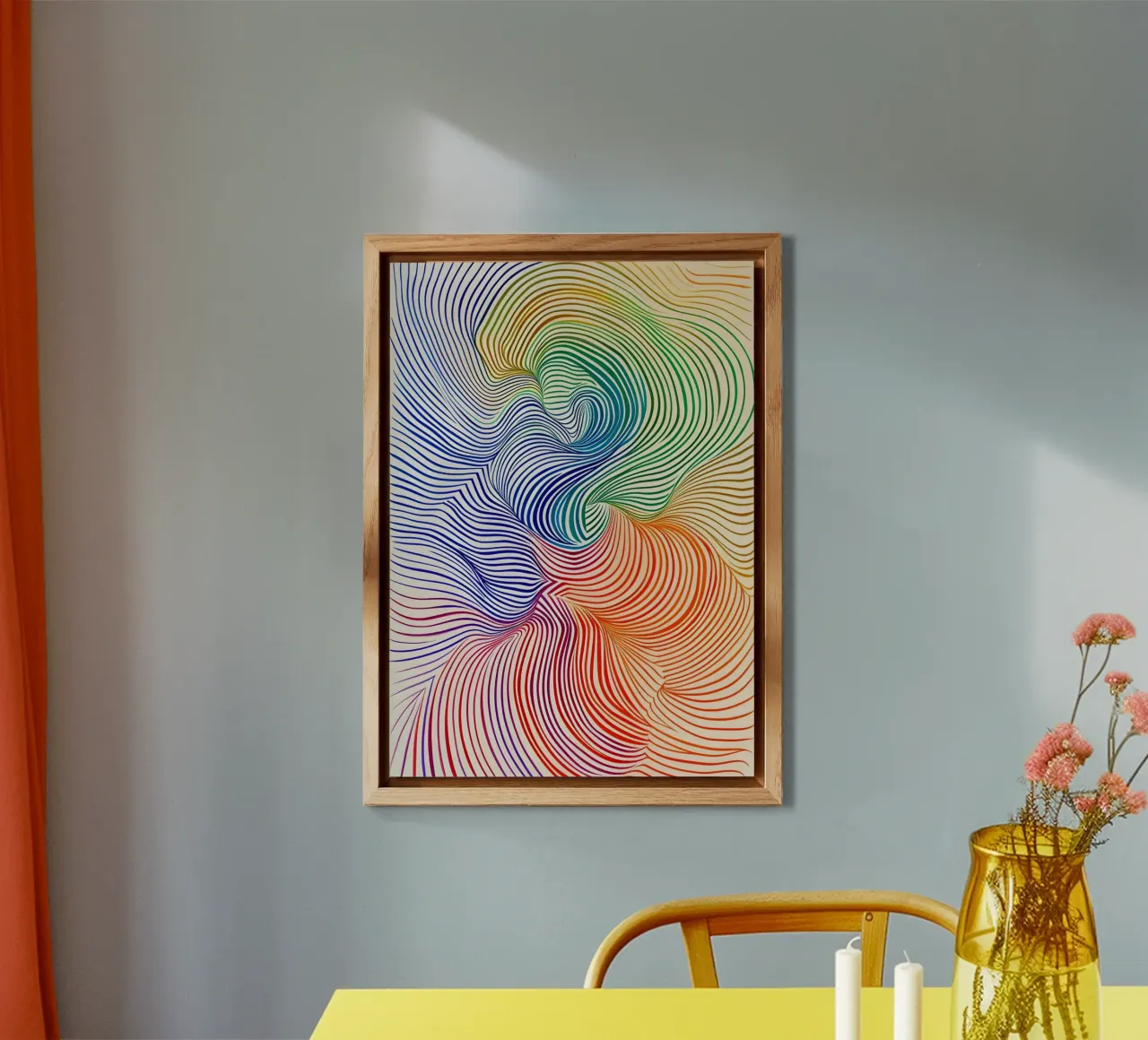 Rainbow Flow - Composizione astratta di colori alluminio dibond da Studio Mooodz
