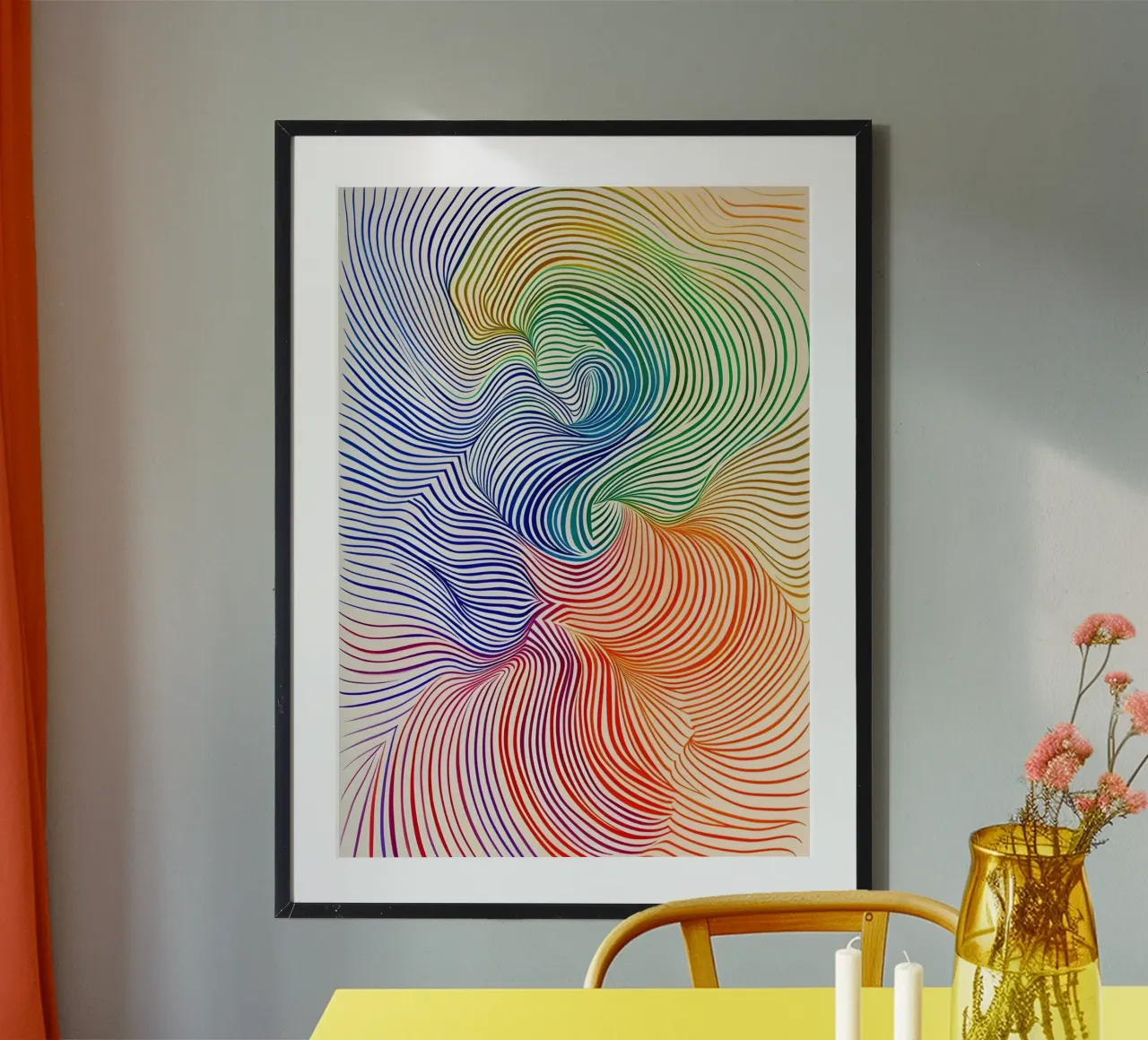 Rainbow Flow - Composizione astratta di colori carta hahnemühle da Studio Mooodz