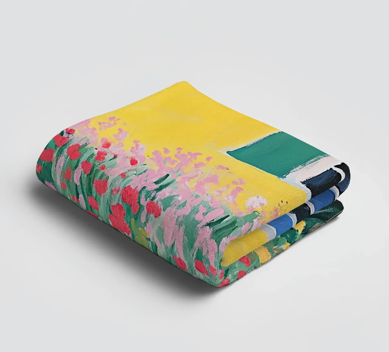 Fleurs sauvages Fauvisme Coloré Jaune serviette de bain de Euphoria Theresa