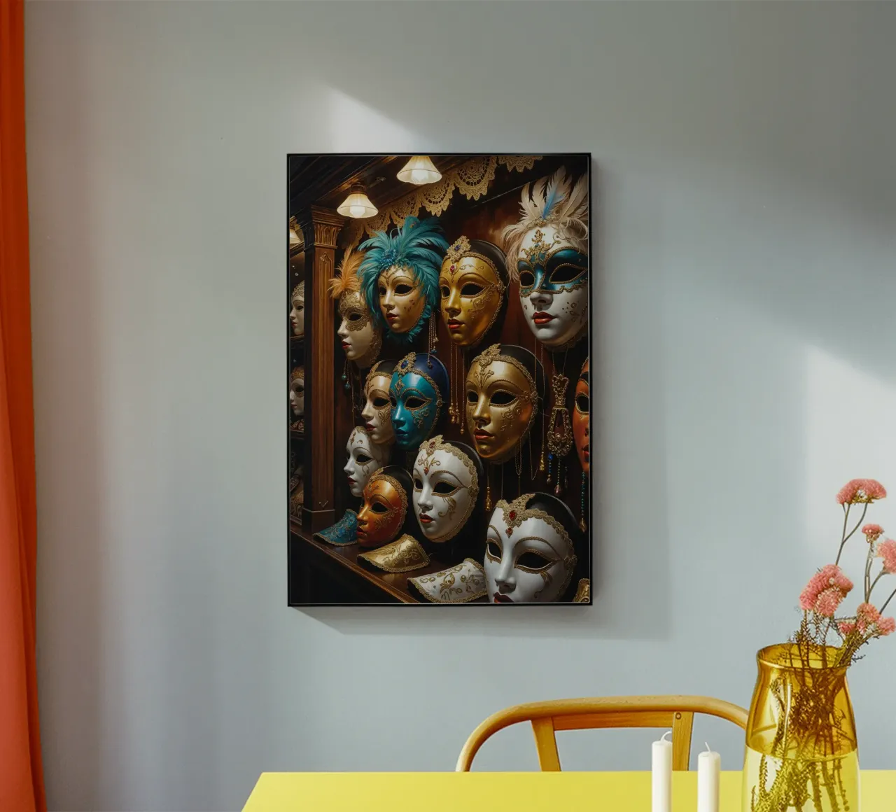 Venetian Mask Collection in Elegant Display acryl van AlbertKlee