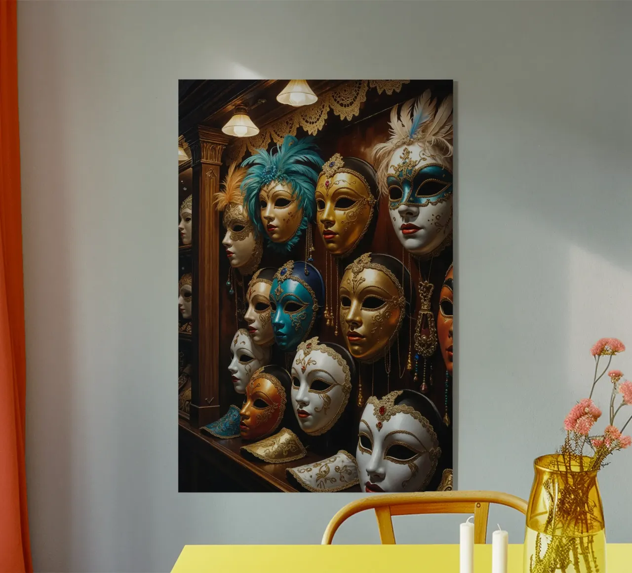 Venetian Mask Collection in Elegant Display acryl van AlbertKlee