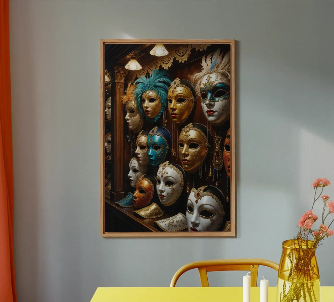 Venetian Mask Collection in Elegant Display pannello forex da AlbertKlee