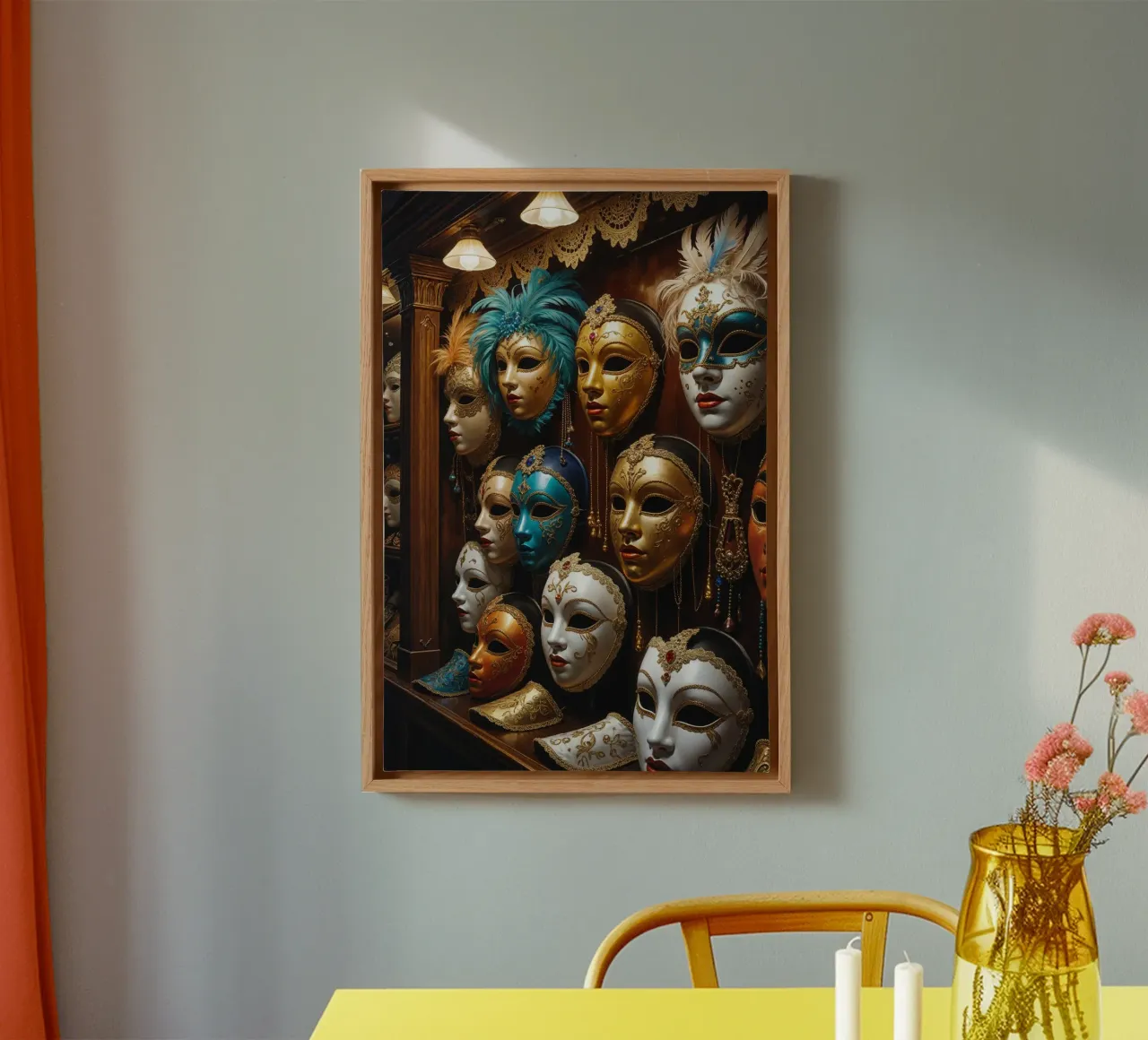 Venetian Mask Collection in Elegant Display tela da AlbertKlee