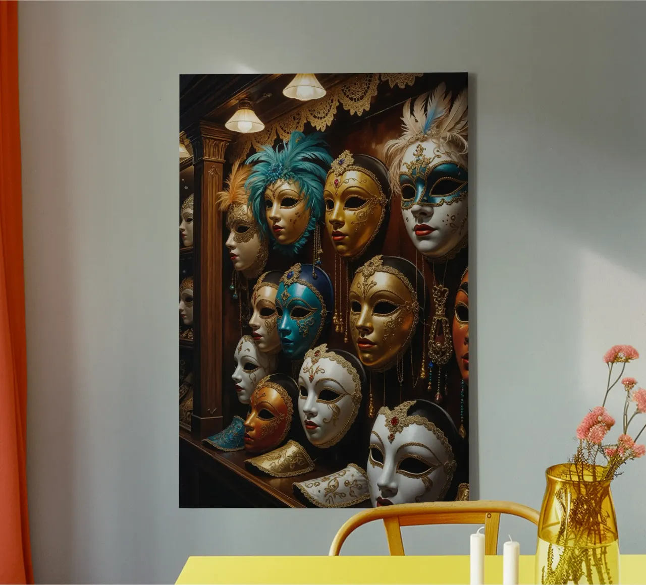 Venetian Mask Collection in Elegant Display tela da AlbertKlee