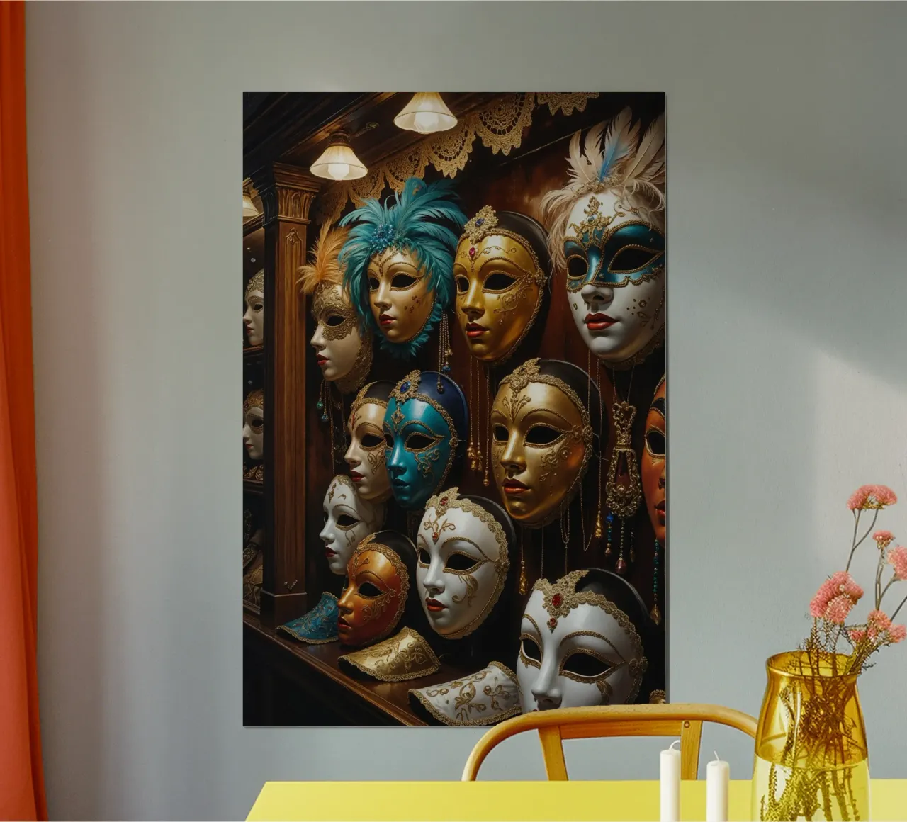 Venetian Mask Collection in Elegant Display carta hahnemühle da AlbertKlee