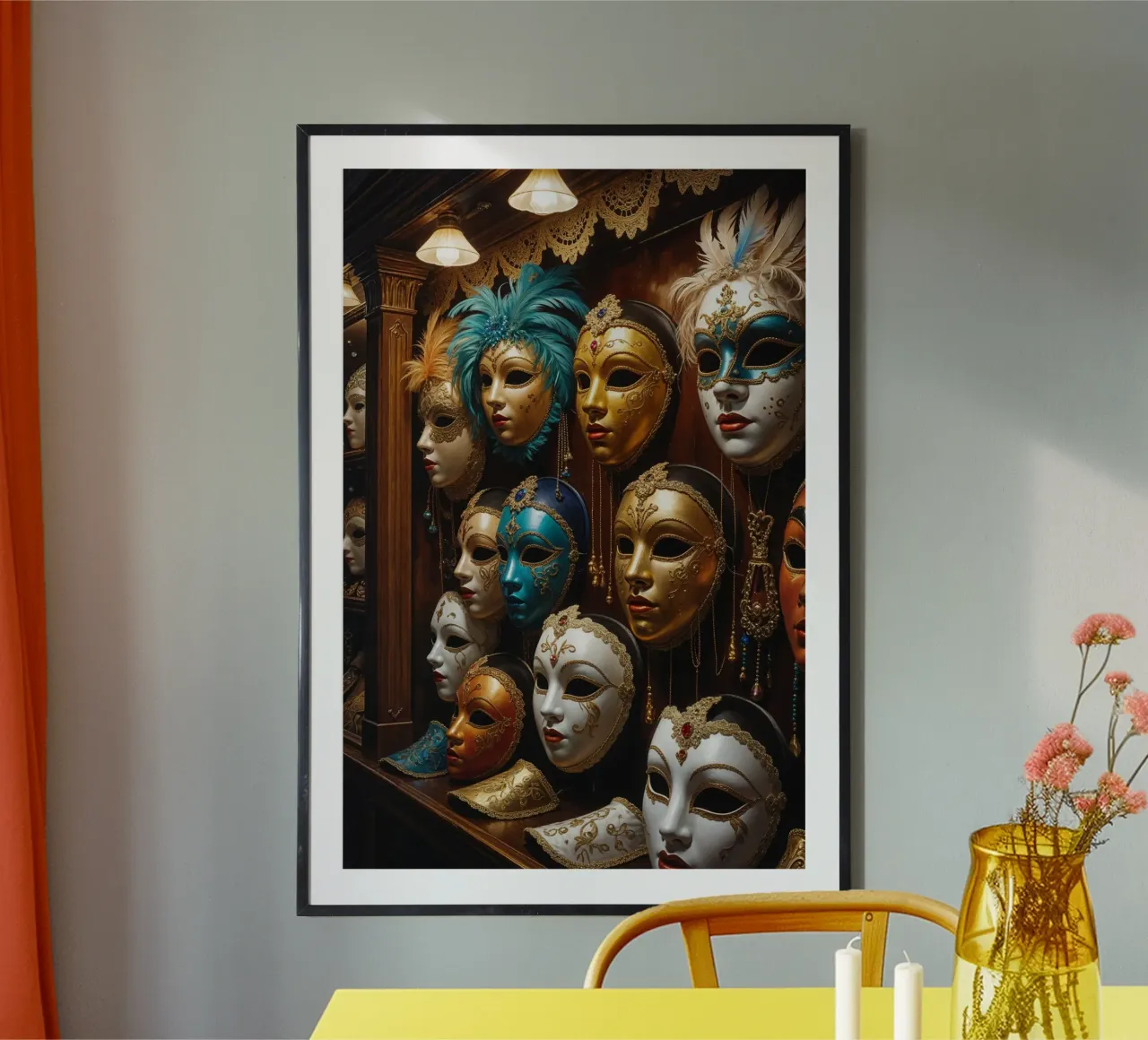 Venetian Mask Collection in Elegant Display carta hahnemühle da AlbertKlee